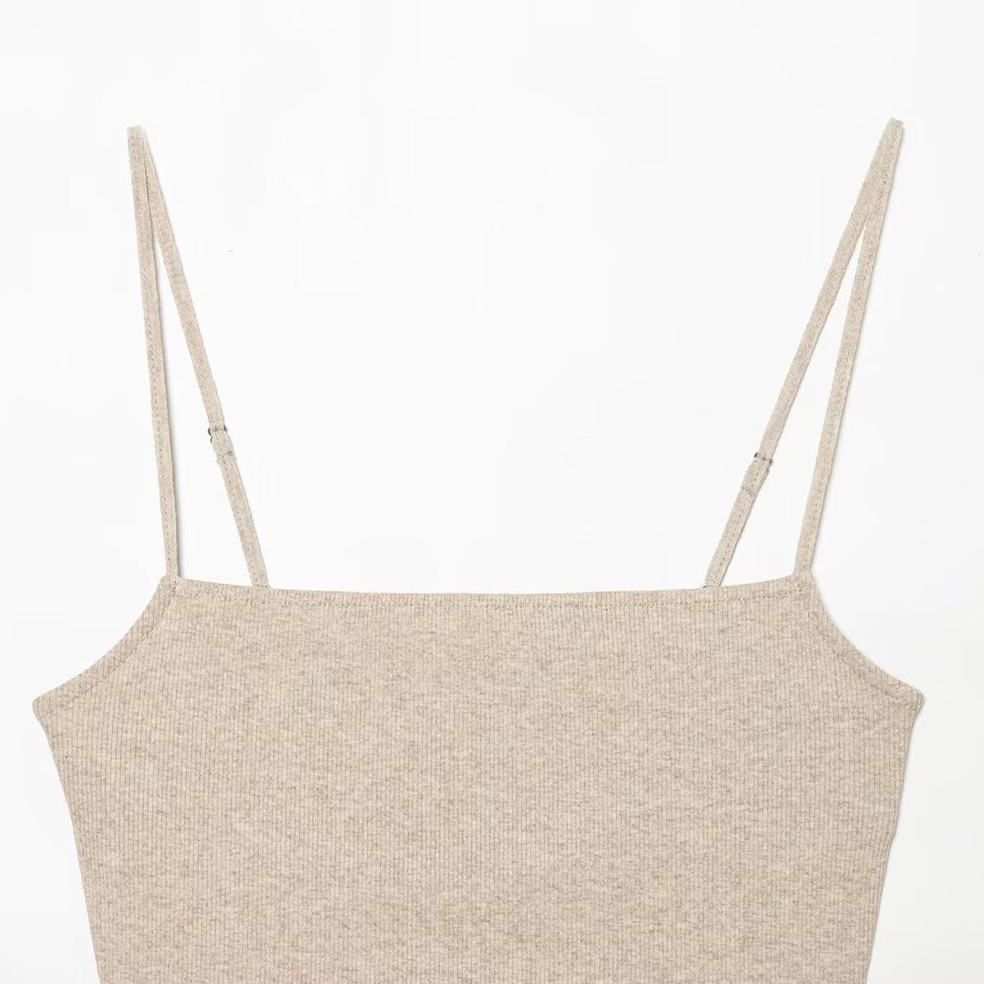 Damer Cropped Top med ömtåliga axelband och glittrande fåll Mirla-Eva Jonsson