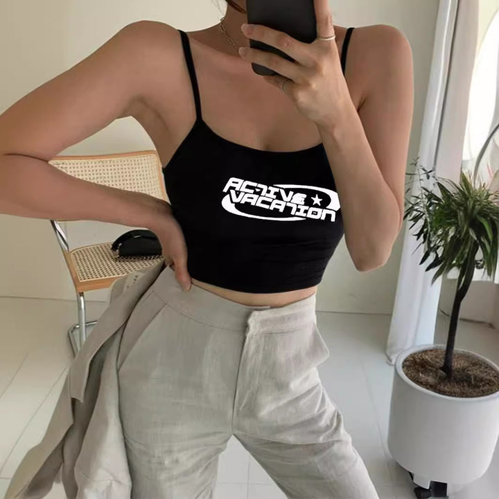 Damer Cropped Top med trendig text Mirla-Eva Jonsson