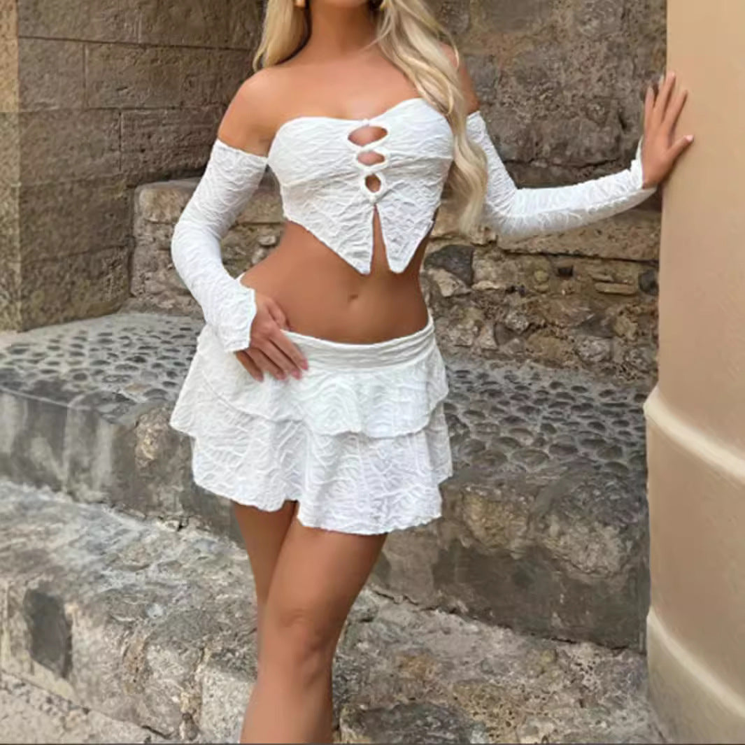Damer Cropped Top med unikt knytande design och fina ärmar Mirla-Eva Jonsson