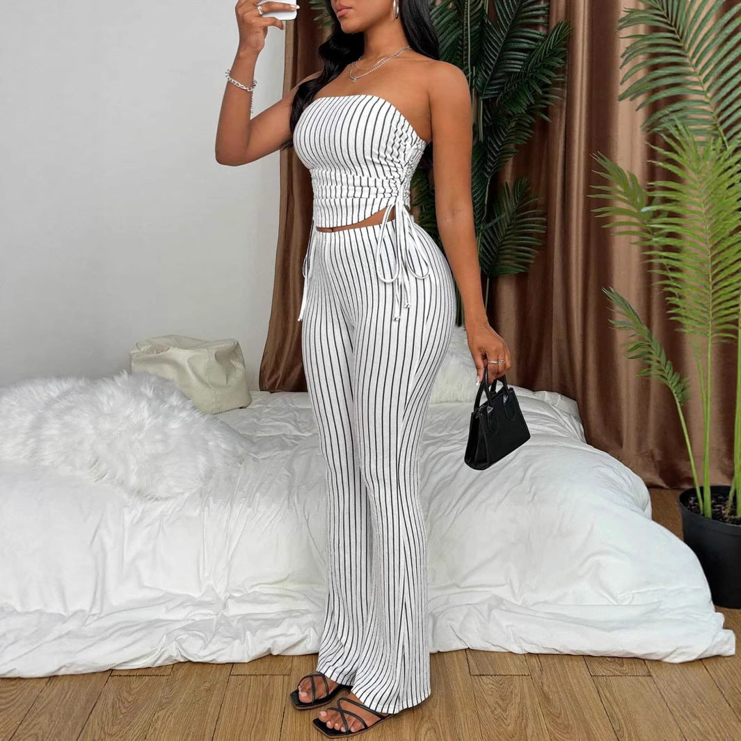 Damer Cropped Top och Flared Byxa Set Eva Jonsson-Eva Jonsson