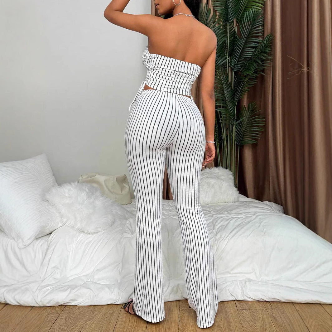 Damer Cropped Top och Flared Byxa Set Eva Jonsson-Eva Jonsson