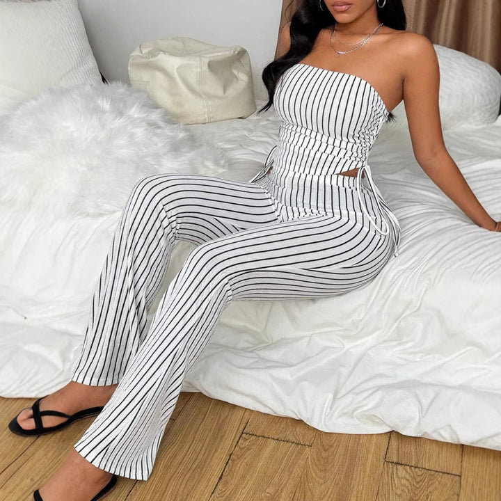 Damer Cropped Top och Flared Byxa Set Eva Jonsson-Eva Jonsson