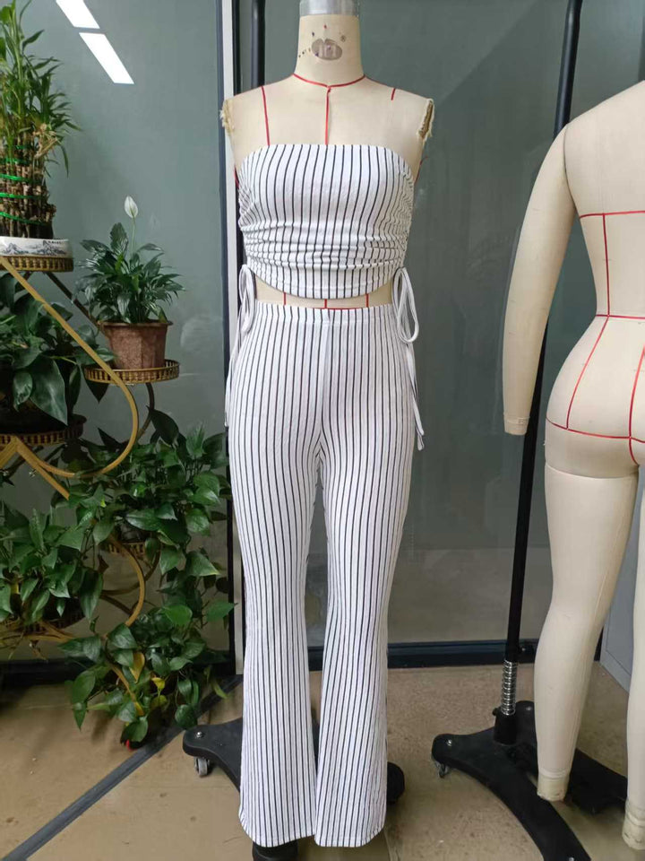 Damer Cropped Top och Flared Byxa Set Eva Jonsson-Eva Jonsson