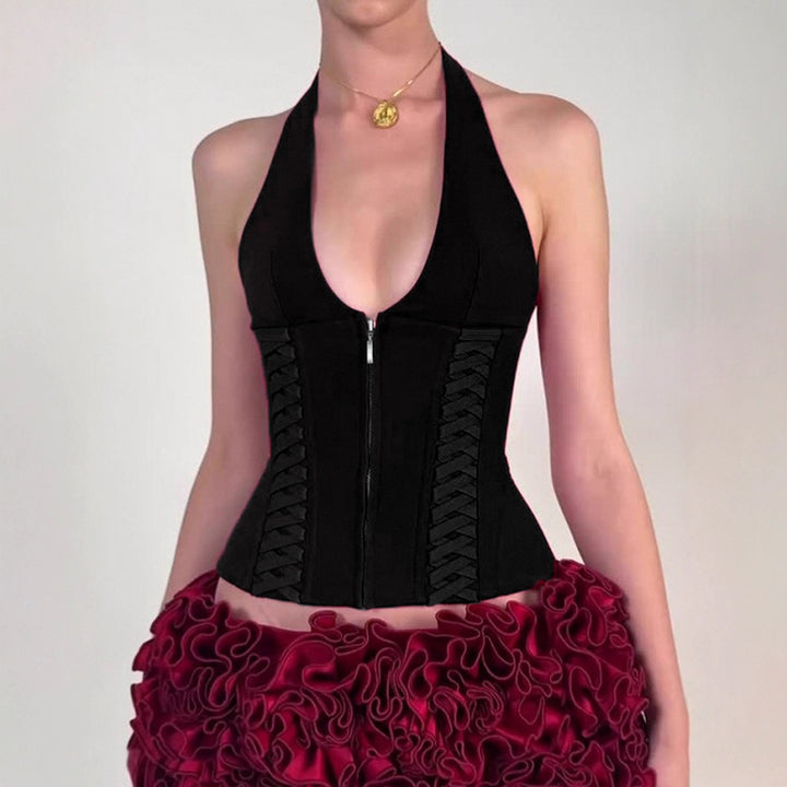 Damer Cropped Topp med raffinerad snördesign Mirla-Eva Jonsson