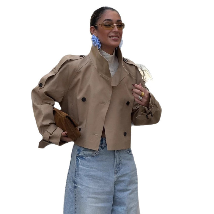 Damer Cropped Trenchcoat med modernt snitt Mirla-Eva Jonsson