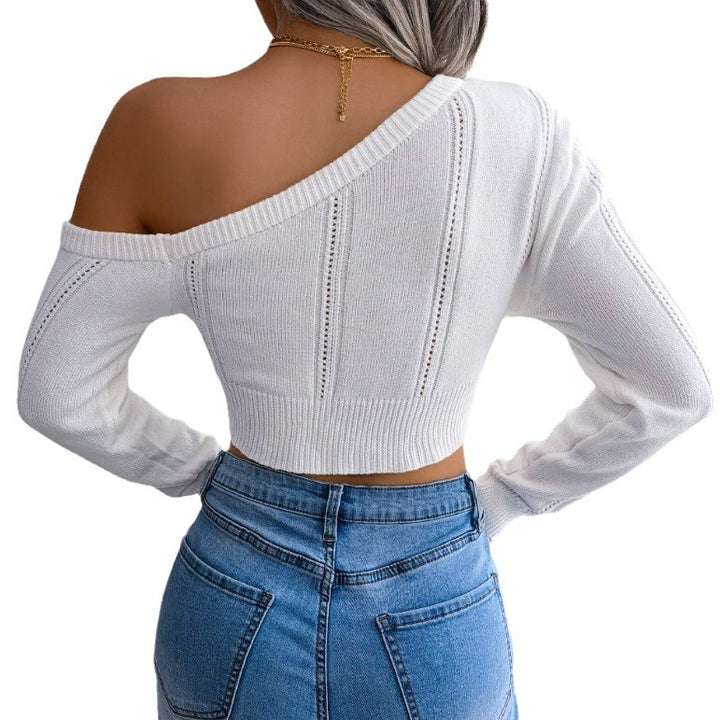 Damer Cropped Tröja med asymmetrisk U-ringning Mirla-Eva Jonsson