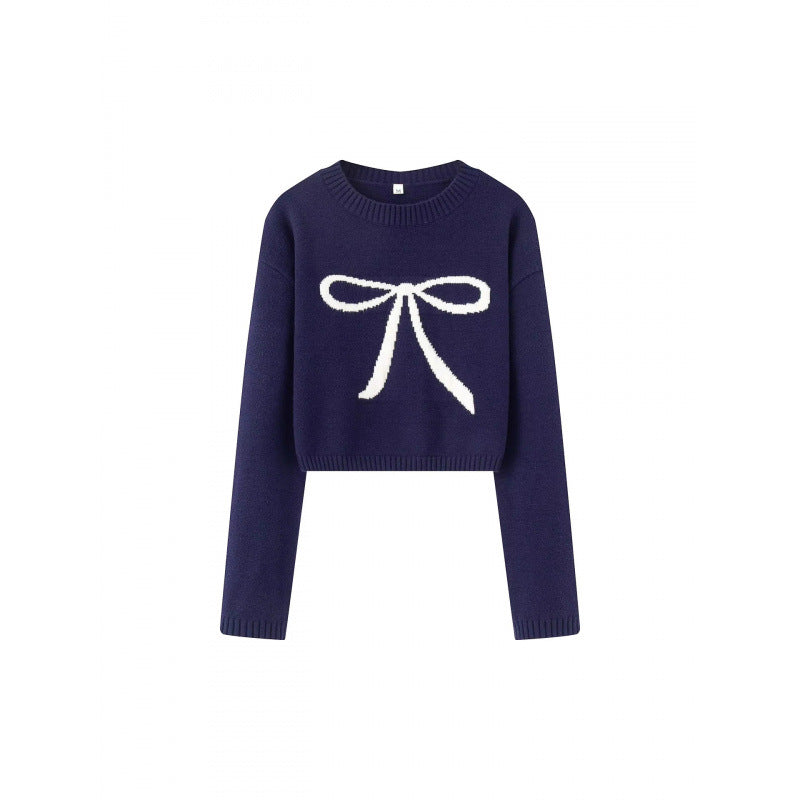 Damer Cropped Tröja med lekfullt slinga motiv Mirla-Eva Jonsson