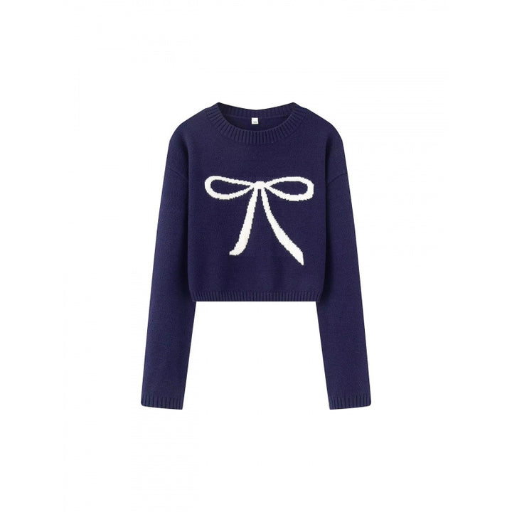 Damer Cropped Tröja med lekfullt slinga motiv Mirla-Eva Jonsson