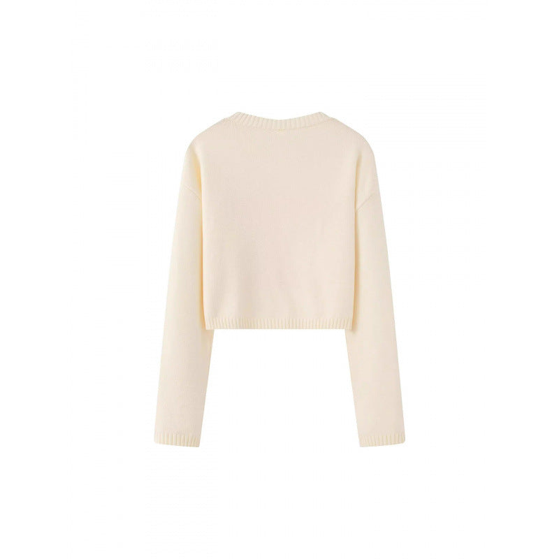 Damer Cropped Tröja med lekfullt slinga motiv Mirla-Eva Jonsson