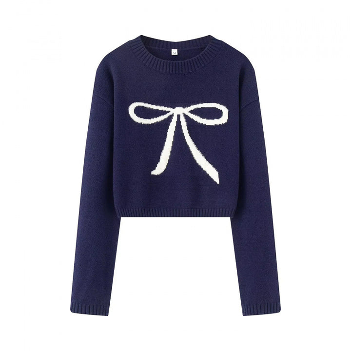 Damer Cropped Tröja med lekfullt slinga motiv Mirla-Eva Jonsson