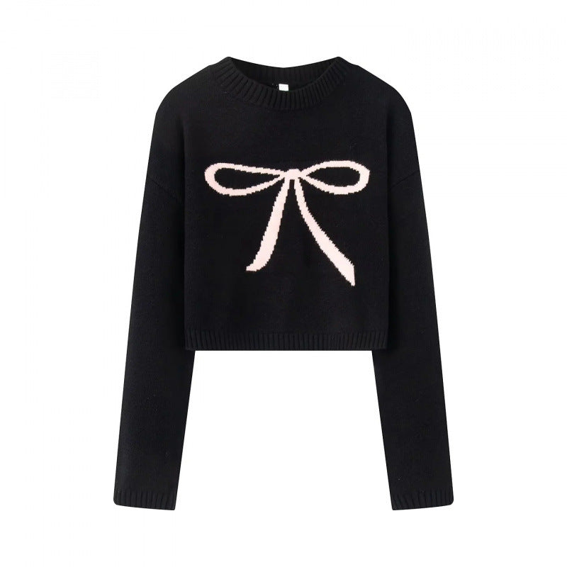 Damer Cropped Tröja med lekfullt slinga motiv Mirla-Eva Jonsson
