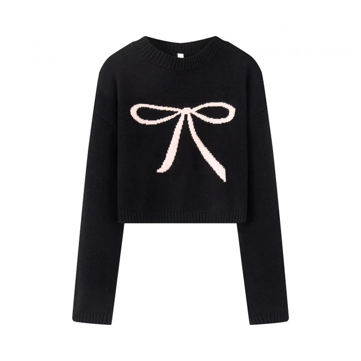 Damer Cropped Tröja med lekfullt slinga motiv Mirla-Eva Jonsson