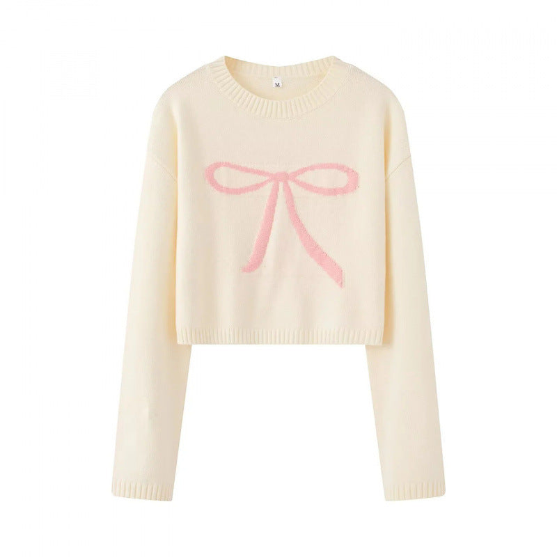 Damer Cropped Tröja med lekfullt slinga motiv Mirla-Eva Jonsson