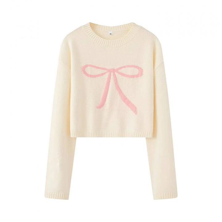 Damer Cropped Tröja med lekfullt slinga motiv Mirla-Eva Jonsson