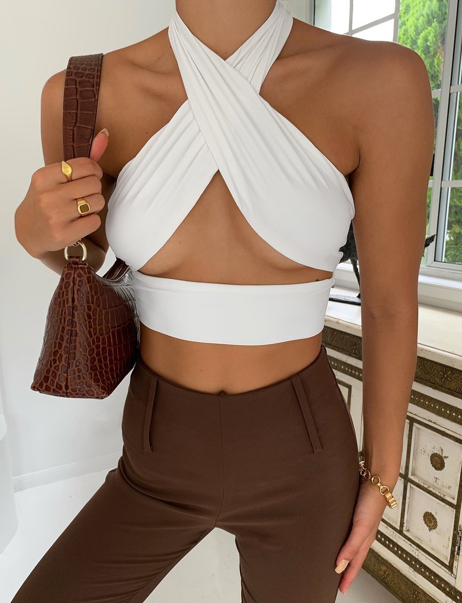 Damer Cropped topp med elegant slingdesign Eva Jonsson-Eva Jonsson