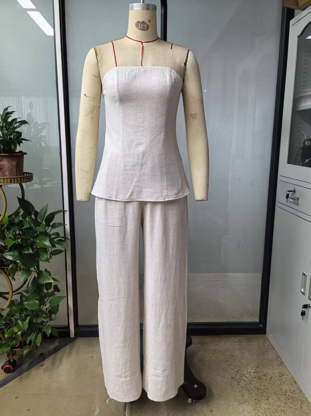 Damer Cropped topp och vid byxa set Eva Jonsson-Eva Jonsson