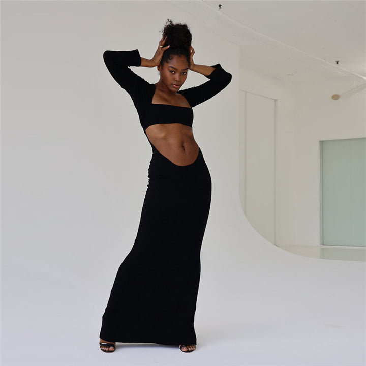 Damer Cut-Out Maxiklänning med långa ärmar och figurnära skärning Mirla-Eva Jonsson