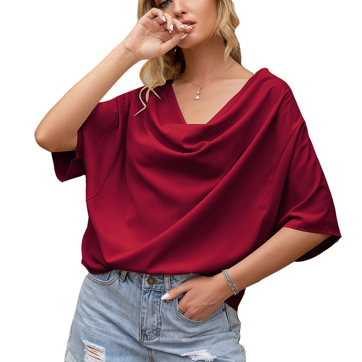 Damer Dekorativ V-ringad Blus med asymmetrisk nederkant Eva Jonsson-Eva Jonsson