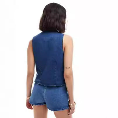 Damer Denim Bustier-Top med lekfulla snördetaljer Mirla-Eva Jonsson