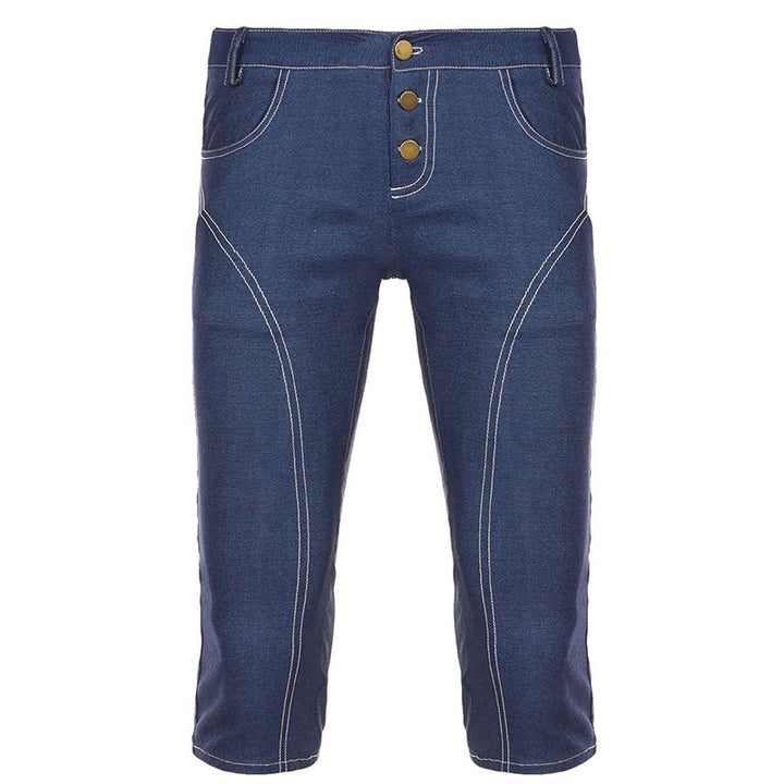 Damer Denim Crop-Top med moderiktig skärning och justerbara band Mirla-Eva Jonsson