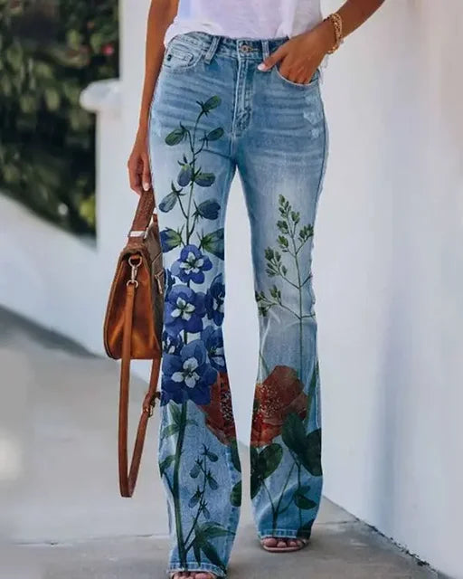 Damer Denim Flared Jeans med Trendig Skärning & Hög Passform Mirla-Eva Jonsson