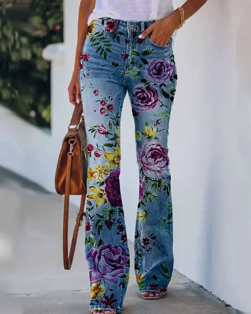 Damer Denim Flared Jeans med Trendig Skärning & Hög Passform Mirla-Eva Jonsson
