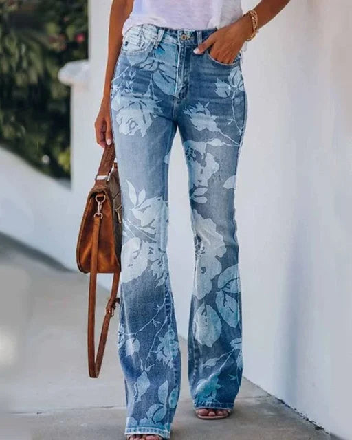 Damer Denim Flared Jeans med Trendig Skärning & Hög Passform Mirla-Eva Jonsson