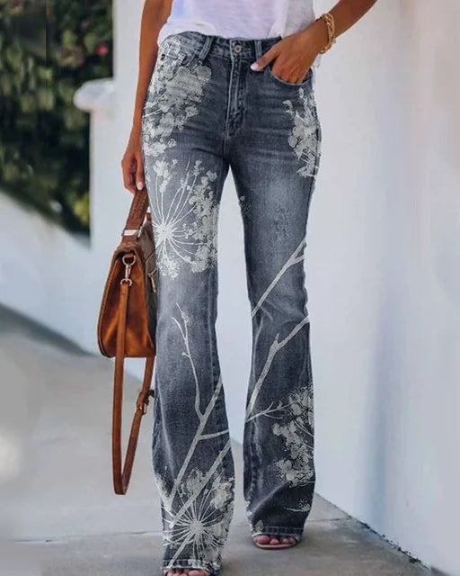 Damer Denim Flared Jeans med Trendig Skärning & Hög Passform Mirla-Eva Jonsson