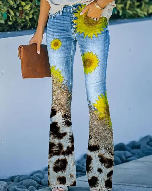 Damer Denim Flared Jeans med Trendig Skärning & Hög Passform Mirla-Eva Jonsson