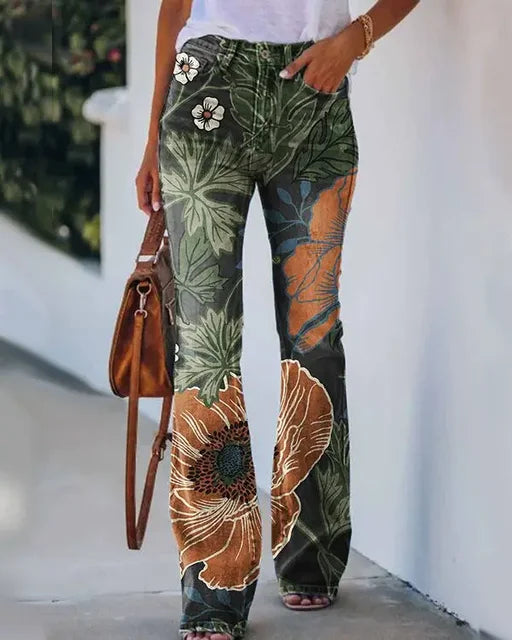 Damer Denim Flared Jeans med Trendig Skärning & Hög Passform Mirla-Eva Jonsson
