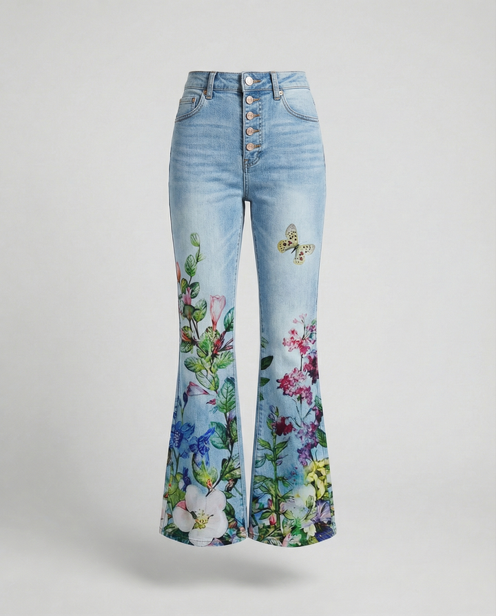 Damer Denim Flared Jeans med Trendig Skärning & Hög Passform Mirla-Eva Jonsson