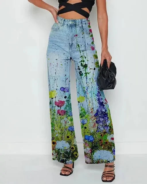 Damer Denim Flared Jeans med Trendig Skärning & Hög Passform Mirla-Eva Jonsson