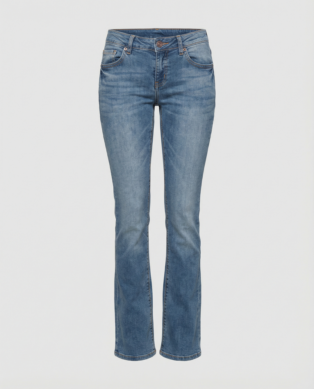 Damer Denim Low-Rise Utsvängda Jeans med Avslappnad Vintage-Känsla & Utsvängd Ben Mirla-Eva Jonsson