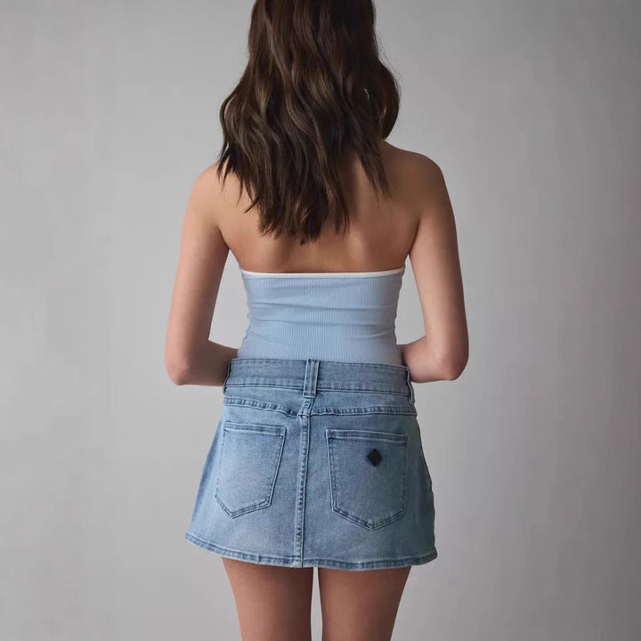 Damer Denim Minikjol med högkvalitativa fickor och modern design Mirla-Eva Jonsson