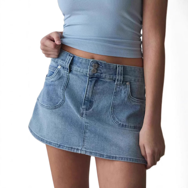Damer Denim Minikjol med högkvalitativa fickor och modern design Mirla-Eva Jonsson