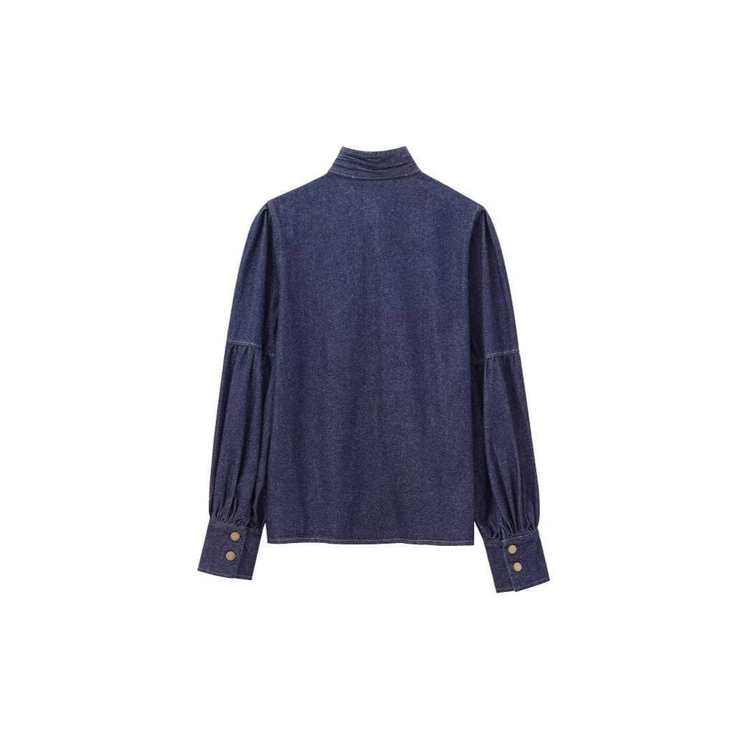 Damer Denim-blus med sladdetail Mirla-Eva Jonsson