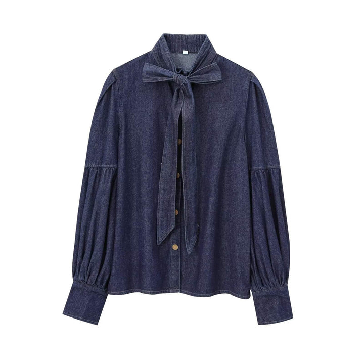 Damer Denim-blus med sladdetail Mirla-Eva Jonsson