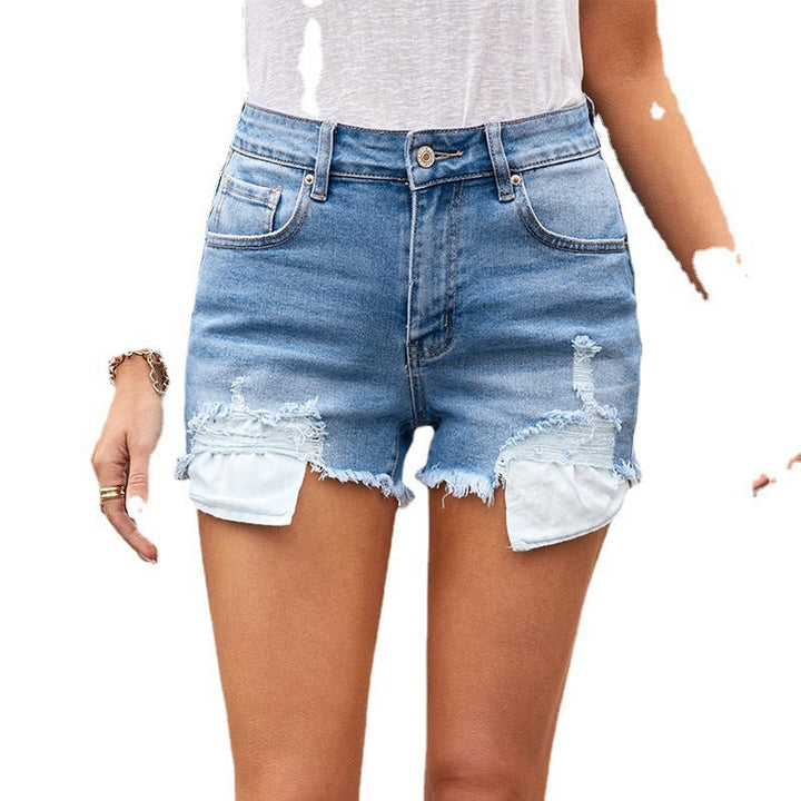 Damer Denim-short med spetsdetaljer Mirla-Eva Jonsson