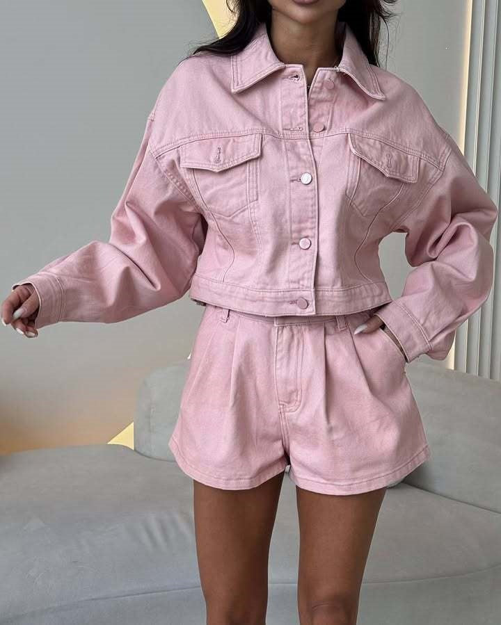 Damer Denimjacka med korta ärmar och matchande shorts Mirla-Eva Jonsson