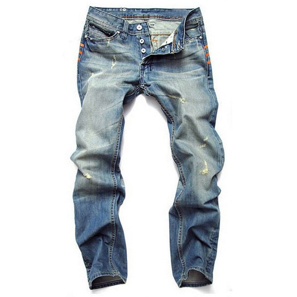 Damer Destroyed Denim-jeans i avslappnad passform med autentisk Used-look Eva Jonsson-Eva Jonsson