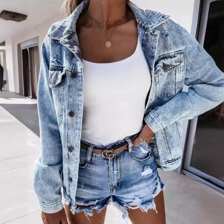 Damer Destroyed Denim-shorts Mirla-Eva Jonsson