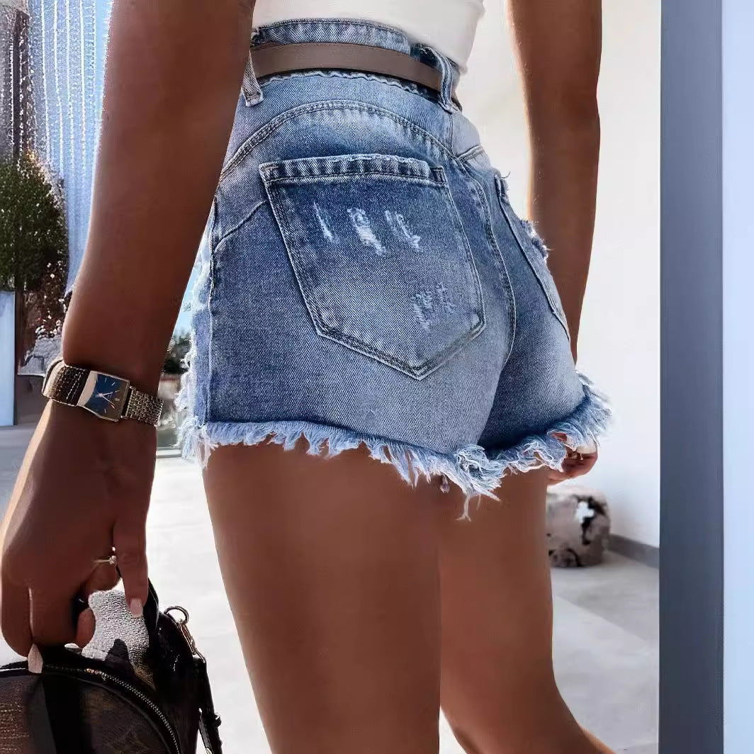 Damer Destroyed Denim-shorts Mirla-Eva Jonsson
