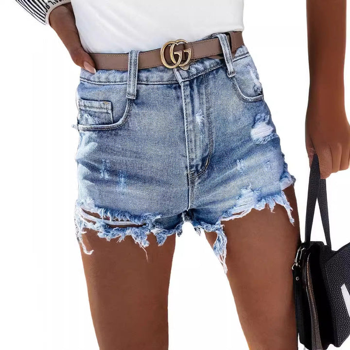 Damer Destroyed Denim-shorts Mirla-Eva Jonsson