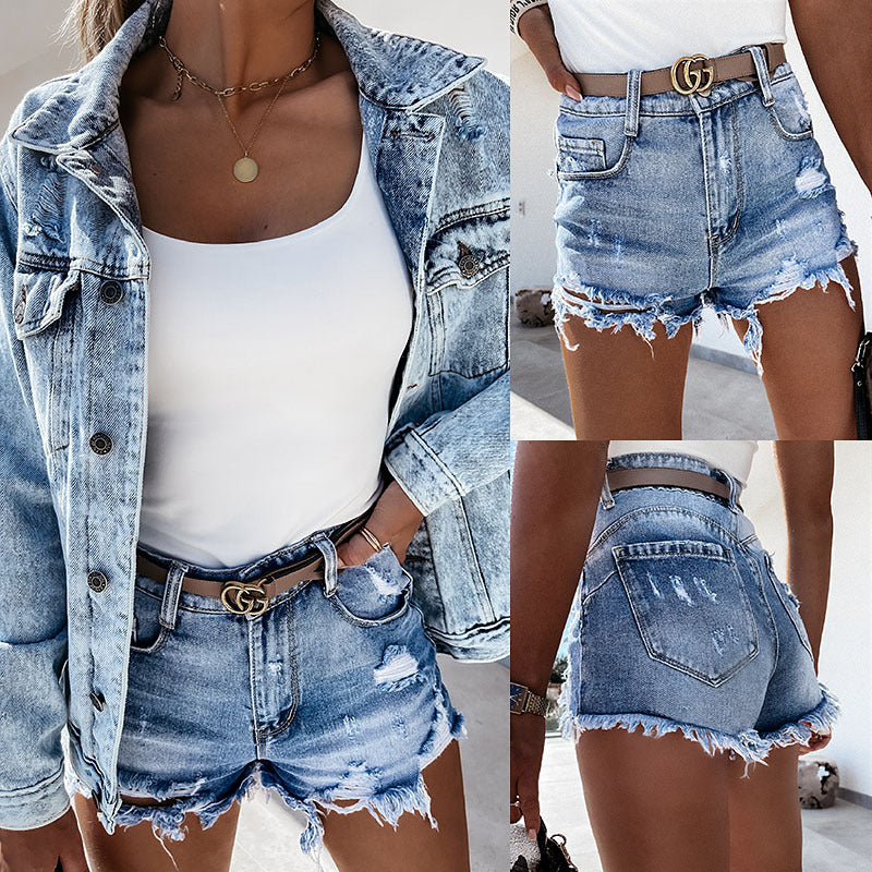 Damer Destroyed Denim-shorts Mirla-Eva Jonsson