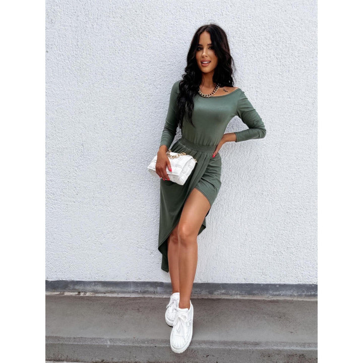 Damer Draperad Asymmetrisk Midi Klänning Eva Jonsson-Eva Jonsson