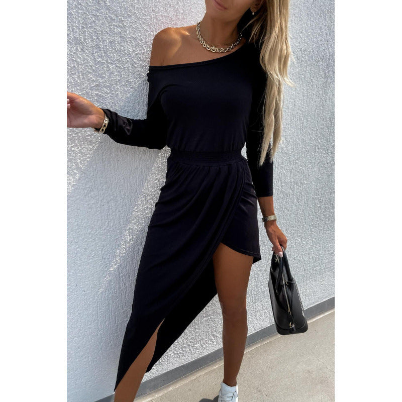 Damer Draperad Asymmetrisk Midi Klänning Eva Jonsson-Eva Jonsson