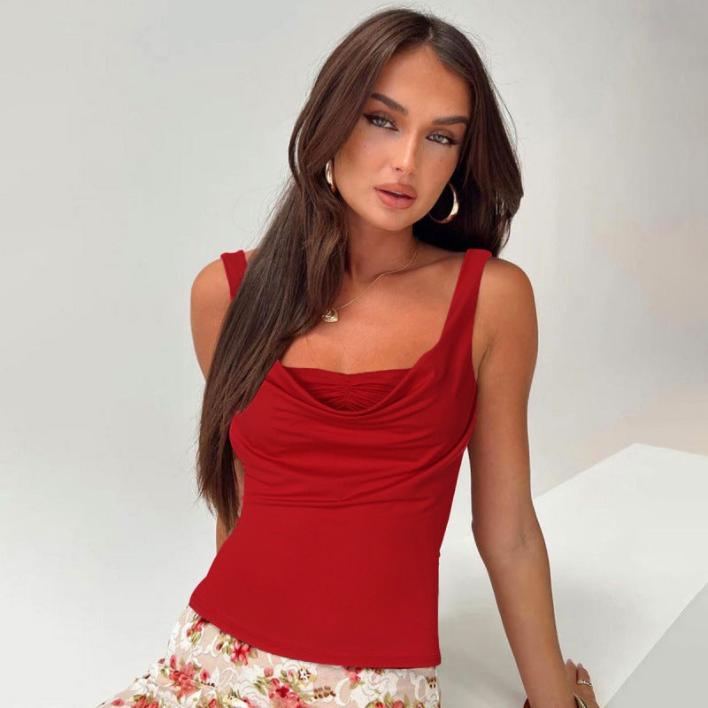 Damer Draperat Front Ärmlös Topp Eva Jonsson-Eva Jonsson