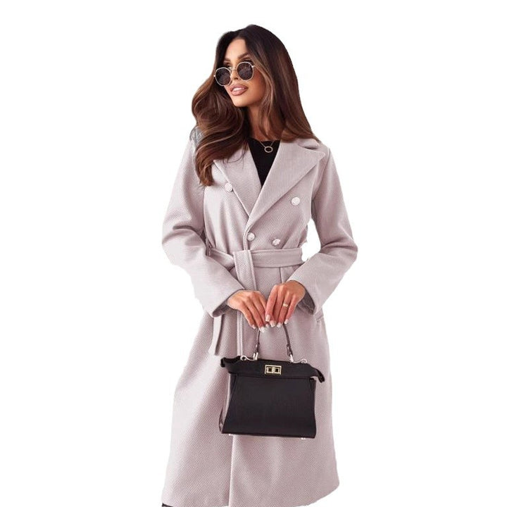 Damer Dubbel sydd trenchcoat med midjejusterbart bälte och elegant struktur Mirla-Eva Jonsson