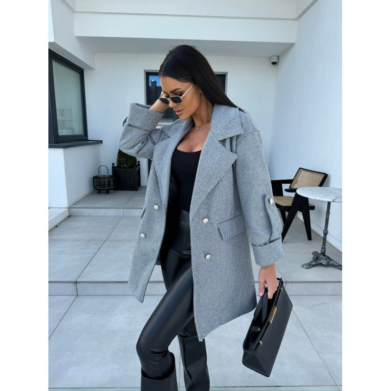 Damer Dubbelknäppt Oversized Blazer Kappa Eva Jonsson-Eva Jonsson