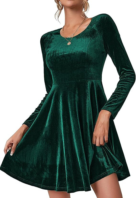 Damer Elegant A-linjekjol i sammet med långa ärmar Eva Jonsson-Eva Jonsson